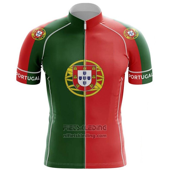 2020 Fietskleding Kampioen Portugal Groen Rood Korte Mouwen en Koersbroek